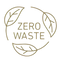 Zero Waste logo with leaves on a white background