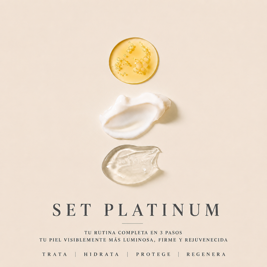 Set Platinum | Rutina antiedad completa con Sérum, Contorno y Crema
