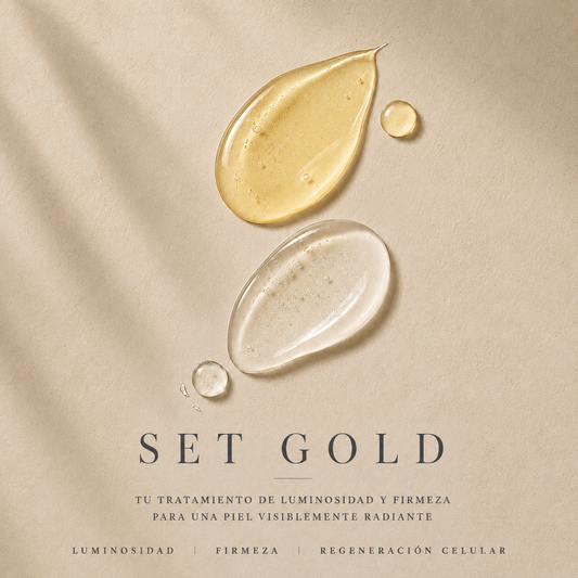 Set Gold | Rutina antiedad con Sérum Facial 3 en 1 y Contorno de Ojos efecto flash